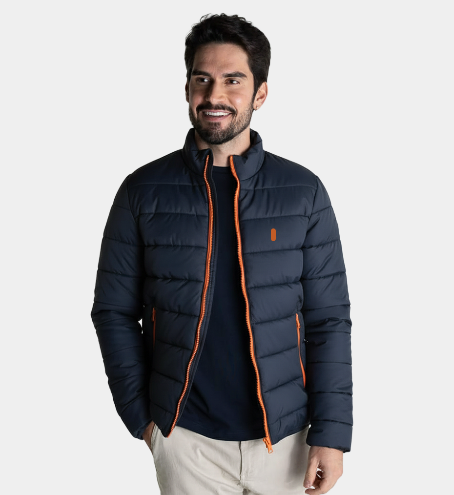 Doudoune droite zippée